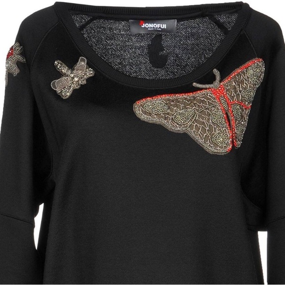 Jo No Fui Black Sweater Size M - Picture 3 of 3